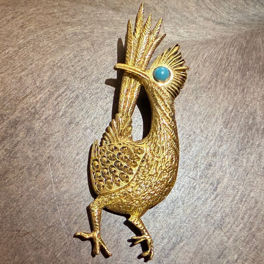 Vintage Roadrunner Brooch J Ritter Signed Bird Pin - Picture 6 of 12